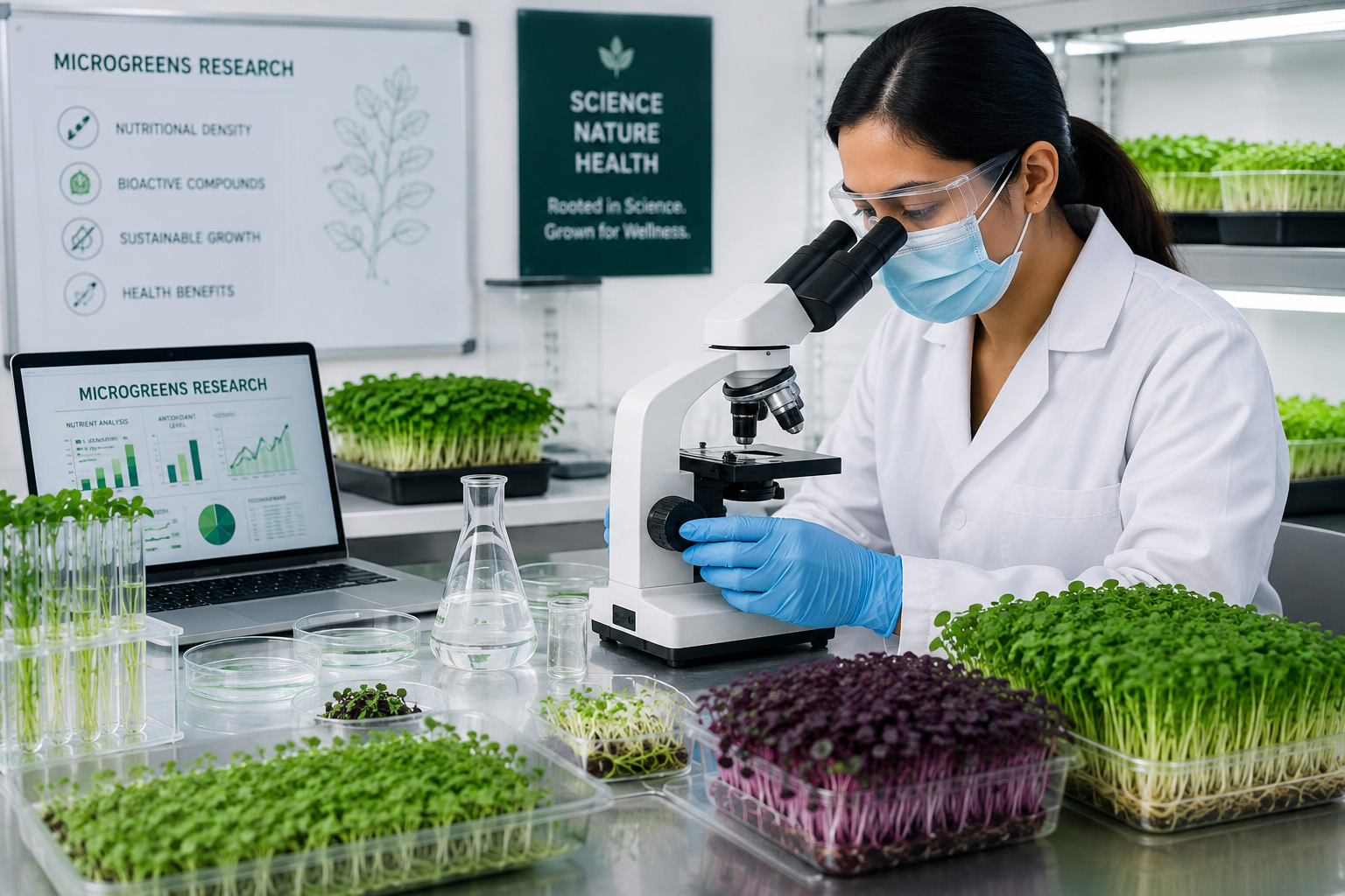 Scientific microgreen research lab